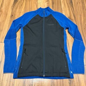 Smartwool Intraknit 200 Merino Wool Sport Full Zip Jacket Blue Women's Medium